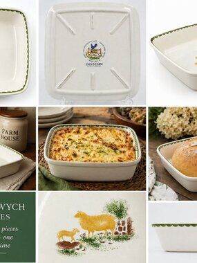 Vintage Jack’s Farm Baking Dish – Sheep Farmhouse Design – Made in UK